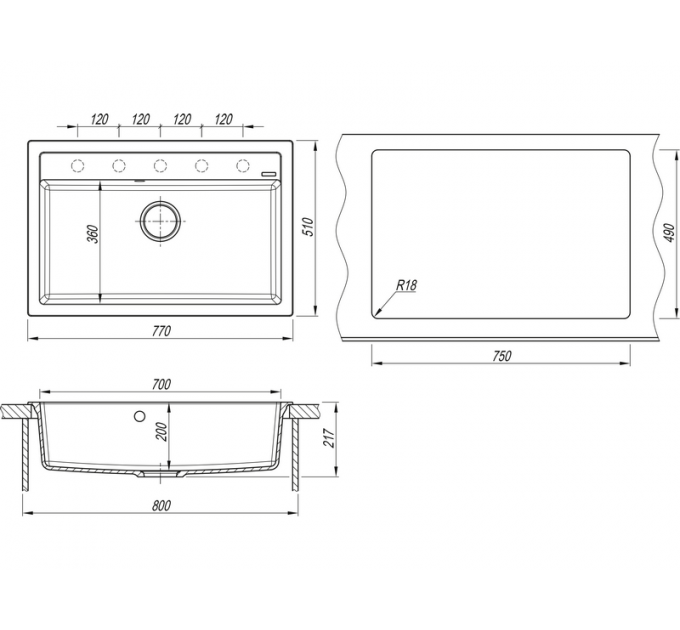 Мойка Florentina Липси 770 шампань