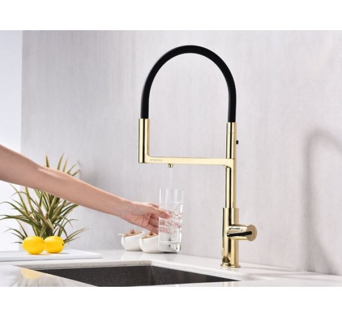 Смеситель Paulmark Tornado To213402-G, золото