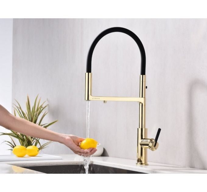 Смеситель Paulmark Tornado To213402-G, золото