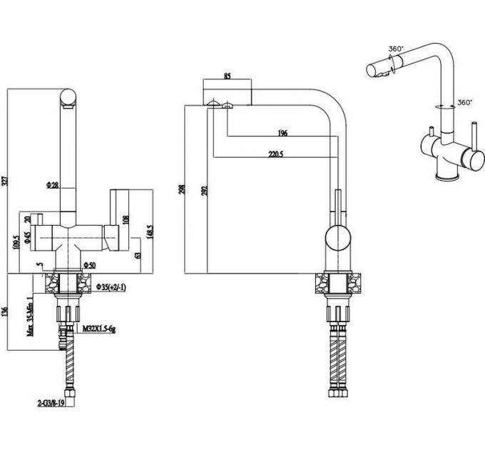 Смеситель Paulmark Skalen Sk213020-AN (401), антрацит