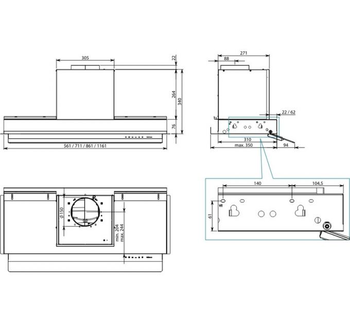 Вытяжка Falmec VIRGOLA TOUCH BLACK 60