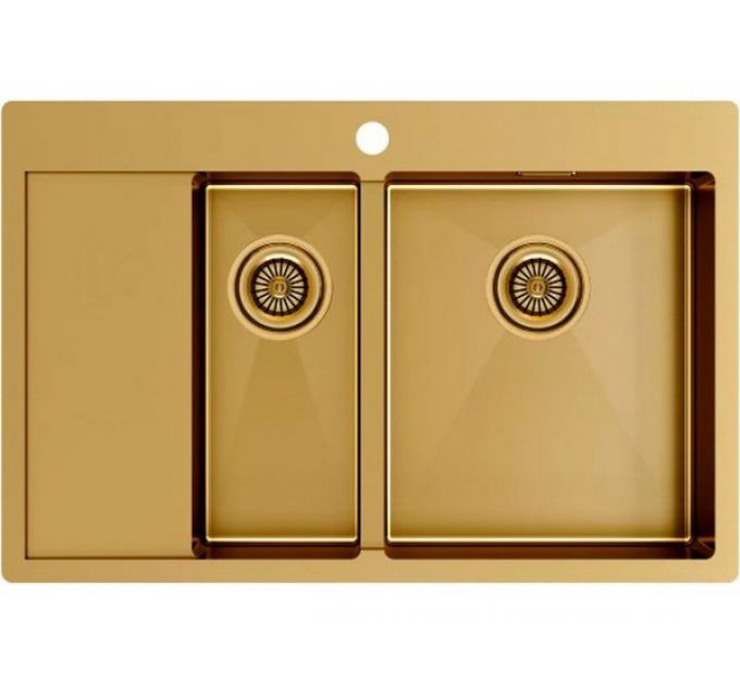 Мойка Paulmark Kroner 78/2SF PM227851-BGR, брашированное золото