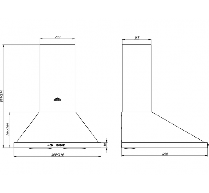 Вытяжка Elikor Оптима 50П-400-К3Л белый