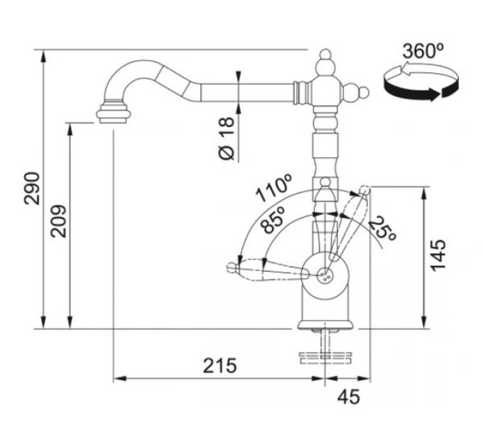 Смеситель Franke Old England 1 ручка, хром (115.0060.360)