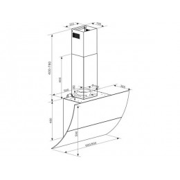 Вытяжка GRAUDE DH 90.3 WE, 8400, белая, стекло/нержавейка, 700 м3/ч, сенсорное управление.
