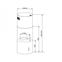 Вытяжка Kuppersberg TUBA 35 B, 35.1 см, черная, 850 м³/ч, 3 скорости, SKU 35302