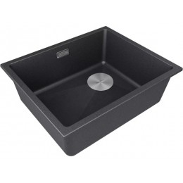 Мойка Paulmark Lumi 55uni-skew LU55SK-BLM, 600 мм, гранит, черный, SKU 25702