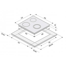 Варочная панель KRONA FIDATO 11311 45 см, черная, стеклокерамика, 3 зоны нагрева, Touch Control.