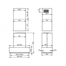 Вытяжка Falmec 25113 NRS 56 см, нержавеющая сталь, 800 м³/ч