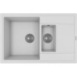 Мойка Florentina Липси 780К (SKU 21316), кварцевая, 2 чаши, с крылом, переливом, 780х510 мм.
