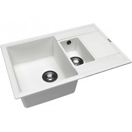 Мойка Florentina Липси 780К (SKU 21316), кварцевая, 2 чаши, с крылом, переливом, 780х510 мм.