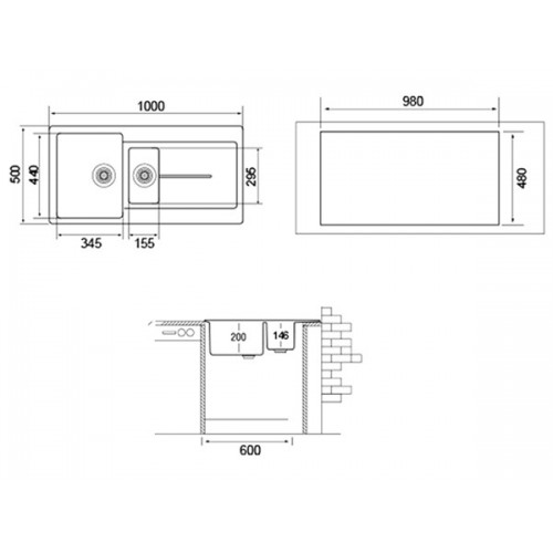 Мойка Longran Enigma ENG1000.500 15 - 93 Marone: Качественная и стильная мойка для вашей кухни