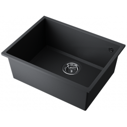 Мойка 35016 Tetogranit 550x420 мм подстольная черная для тумбы от 60 см