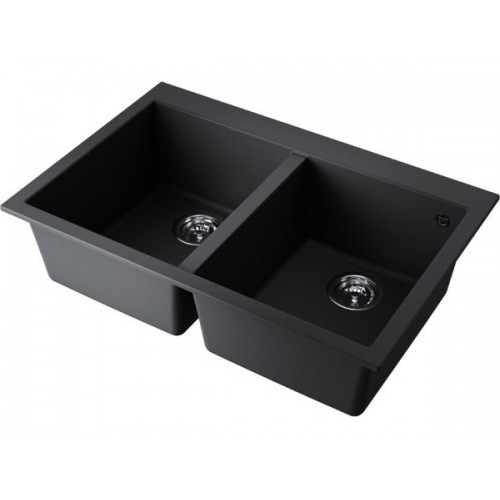 Мойка Omoikiri Bosen 80-2-BL из Tetogranit в черном цвете (4993836) - Качество и стиль для вашей кухни
