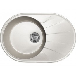 Мойка Dr.Gans Gelcoat Виола 740 белый, SKU 21121, 1 чаша, мрамор, с крылом, перелив.