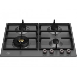 Газовая варочная панель 10125 Bertazzoni, 60 см, матовый черный, нержавеющая сталь, чугун, 4 конфорки.