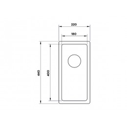 Мойка Longran Techno TEB180.400 -G-10P, нержавеющая сталь, под столешницу, 220x440 мм, 1 мм. SKU 16828.