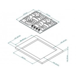 Варочная панель Kuppersberg FS 610 Ant Bronze 27628, газовая, 61 см, 4 конфорки, эмаль, чугунные решетки.