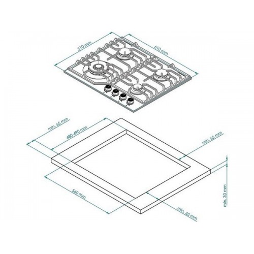 Варочная панель Kuppersberg FS 610 Ant Bronze - Газовая, Элегантный Дизайн и Высокая Производительность