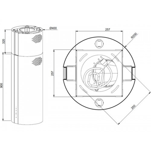 Вытяжка MEFERI TUBE40WH ISLA COMFORT PLUS