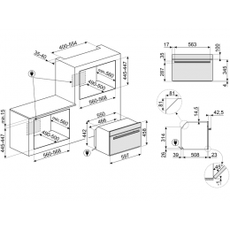 Духовой шкаф SMEG SO4604S4PNR 29630, компактный, 41 л, 20 функций, паровая очистка