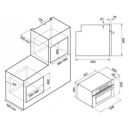 Духовой шкаф KRONA PARABEL 25132 45H BL/BL, компактный, 50 л, 2,6 кВт, гриль, Aqua Clean