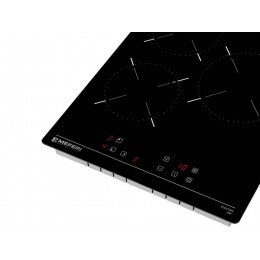 Варочная панель MEFERI MEH453BK LIGHT 44 см, черная, стеклокерамика, 3 конфорки, сенсорное управление, таймер, SKU 29532.