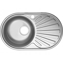 Мойка Ukinox Фаворит FAP740.440 -GT8K 2L, полированная нерж. сталь, 740х440 мм, чаша Ø 360 мм, 0,8 мм.