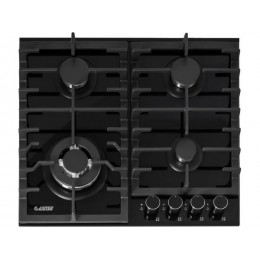 Газовая варочная панель EXITEQ EXH-204, 58 см, черная, 4 конфорки, WOK, SKU 28540