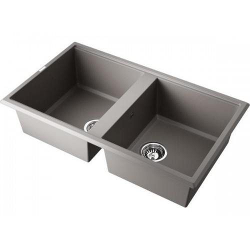 Мойка Omoikiri Tedori 86-2-GR из Тетогранита в цвете Ленинградский Серый (4993572)