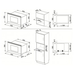 СВЧ-печь SMEG MP822NAO 60 см, антрацит, 22 л, 850 Вт, встраиваемая, SKU 29746