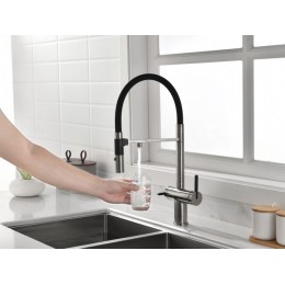 Смеситель Paulmark Gravity GR213888-BS, однорычажный, латунь, 2 режима, 500 мм, SKU 29047