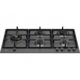 Газовая варочная панель Bertazzoni P905LPRONE 90 см, матовый черный, 5 конфорок, нержавеющая сталь, SKU 10149.