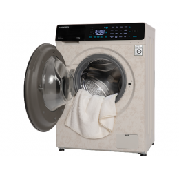 Стиральная машина HIBERG i-DDQ9 - 712 Ym, 7 кг, A+++, 1200 об/мин, бежевый мрамор, инверторный двигатель, фронтальная загрузка, SKU 27454