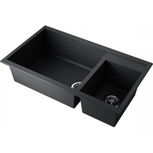Мойка Omoikiri Tedori 86-2-LB-BL из Tetogranit в черном цвете - идеальный выбор для вашей кухни