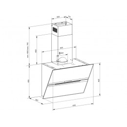 Вытяжка Kuppersberg F 963 B, 90 см, черная, 1180 м³/ч, сенсорное управление, 3 скорости, турбо режим, 56 дБ, SKU 29856.