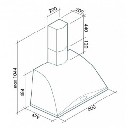 Вытяжка Falmec GINEVRA BOSTON 90, SKU 10860, 960 м3/ч, черный металл, 3 скорости