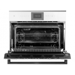 Духовой шкаф Kuppersbusch 32862 CBM 6550.0 W1, компактный с СВЧ, 43 л, 1000 Вт, белое стекло.