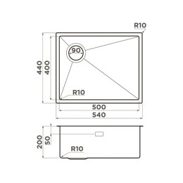 Мойка Omoikiri Taki 54-U/IF-L Side SF-GM нерж. сталь/вороненая сталь (4997581)