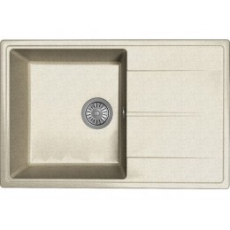 Мойка 21166 Dr.Gans Gelcoat Оливия 740, мрамор, 1 чаша, с крылом, перелив, 740x480 мм