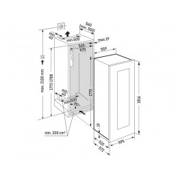 Винный шкаф Liebherr EWTgb 3583-26 001, 60 см, 271 л, 83 бутылки, Touch, 2 зоны, A, 34 дБ, SKU 31669