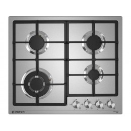 Варочная панель MEFERI MGH604IX LIGHT газовая 58 см, нержавеющая сталь, 4 конфорки, SKU 29473
