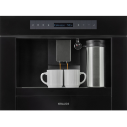 Кофемашина Graude KV 45.0 S 29075, встраиваемая 60 см, черная, 20 бар, капучинатор.