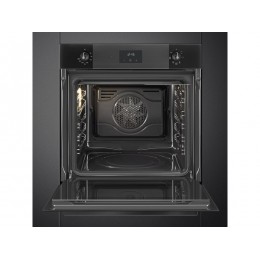 Духовой шкаф SMEG SF6100VB3RU, 60 см, черное стекло, 70 л, 6 функций, таймер, LED-дисплей, SKU 34176