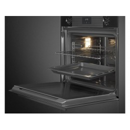 Духовой шкаф SMEG SF6100VB3RU, 60 см, черное стекло, 70 л, 6 функций, таймер, LED-дисплей, SKU 34176