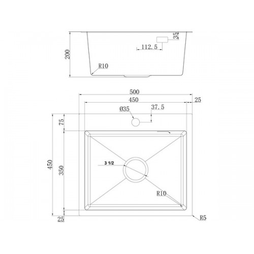 Мойка Ukinox Практика PRB500.450-GT10C 0CW - Качественная и стильная мойка для вашей кухни