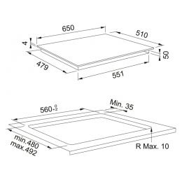 Варочная панель Franke FSM 654 I B BK (SKU 28686) индукционная, 65 см, черная, стеклокерамика, 4 зоны нагрева.