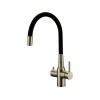 Смеситель Paulmark Salix SA213419-BR: бронзовый с черным шлангом для стильного интерьера кухни и ванной