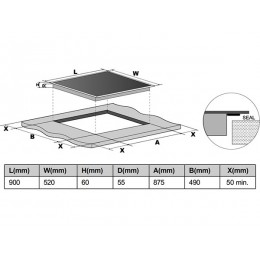 Варочная панель Bertazzoni P905I2M30NVS индукционная