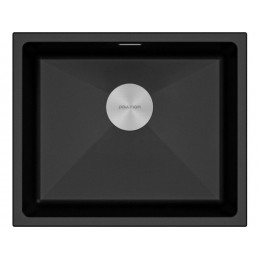 Мойка Paulmark Lumi 55uni LU55-BL, черный гранит, 555x460 мм, универсальный монтаж, SKU 25692